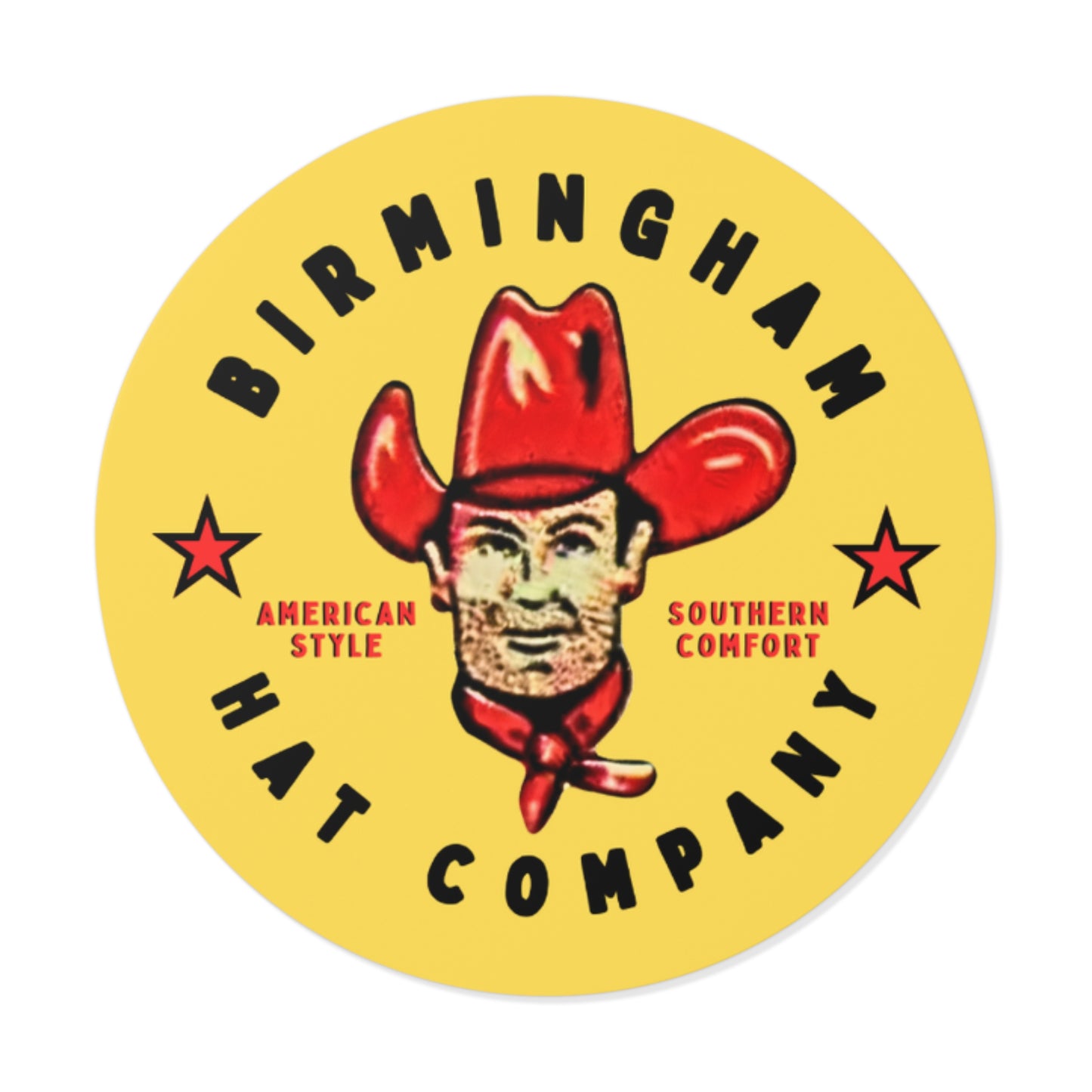 Cowboy Round Vinyl Sticker