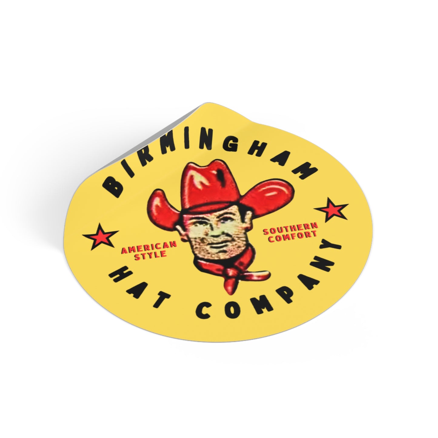 Cowboy Round Vinyl Sticker