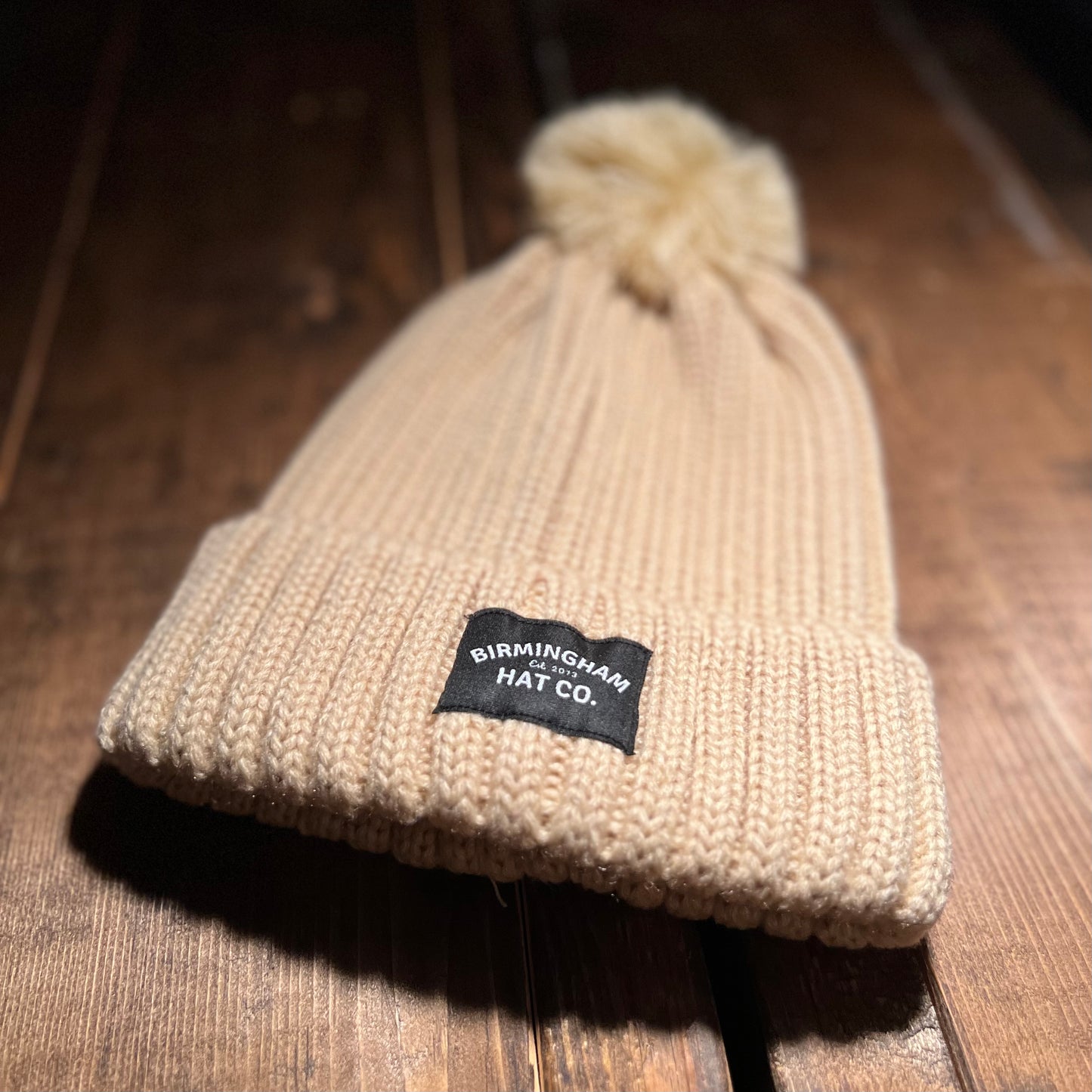 Birmingham Hat Co. Est. 2013 Pom Pom Ribbed Beanie