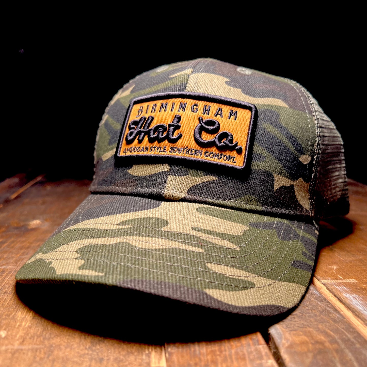 Camo Birmingham Hat Co. Style & Comfort Structured Trucker Cap