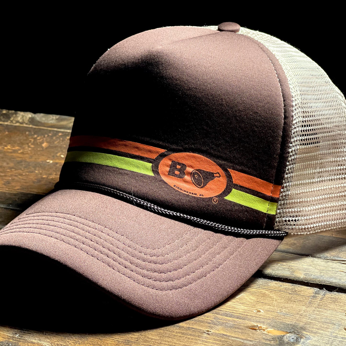 B’ham Trademark Dragstrip Stripe Foam Trucker w/Rope