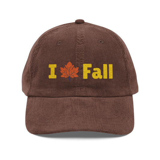 I Love Fall Corduroy Cap