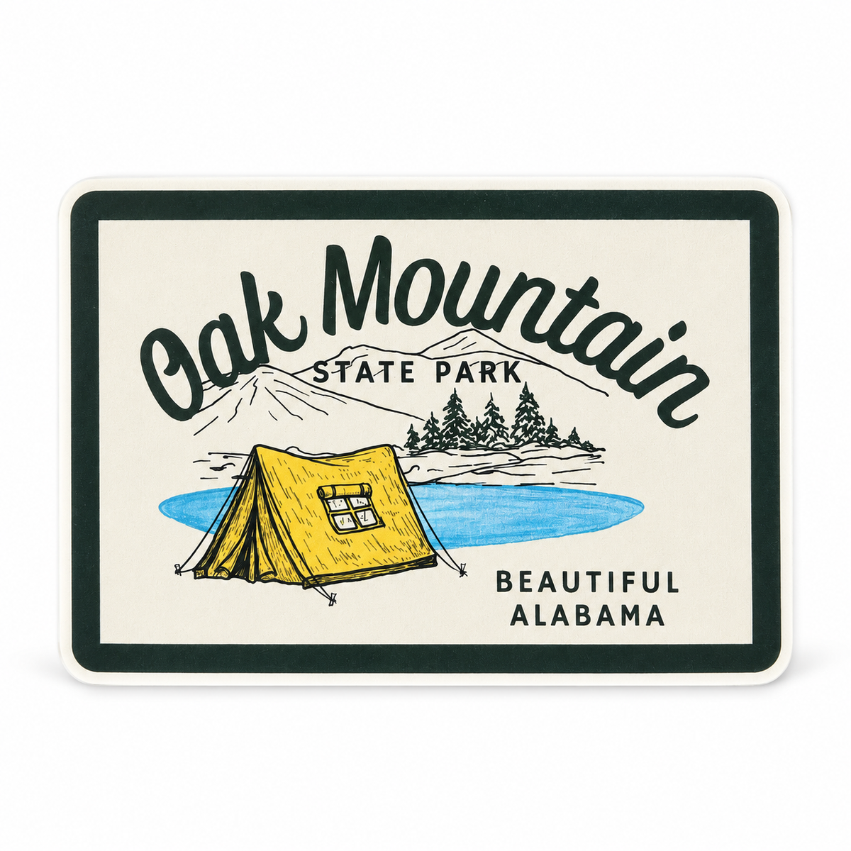 Oak Mountain State Park Sticker vinyl sticker design by Birmingham Hat Co.