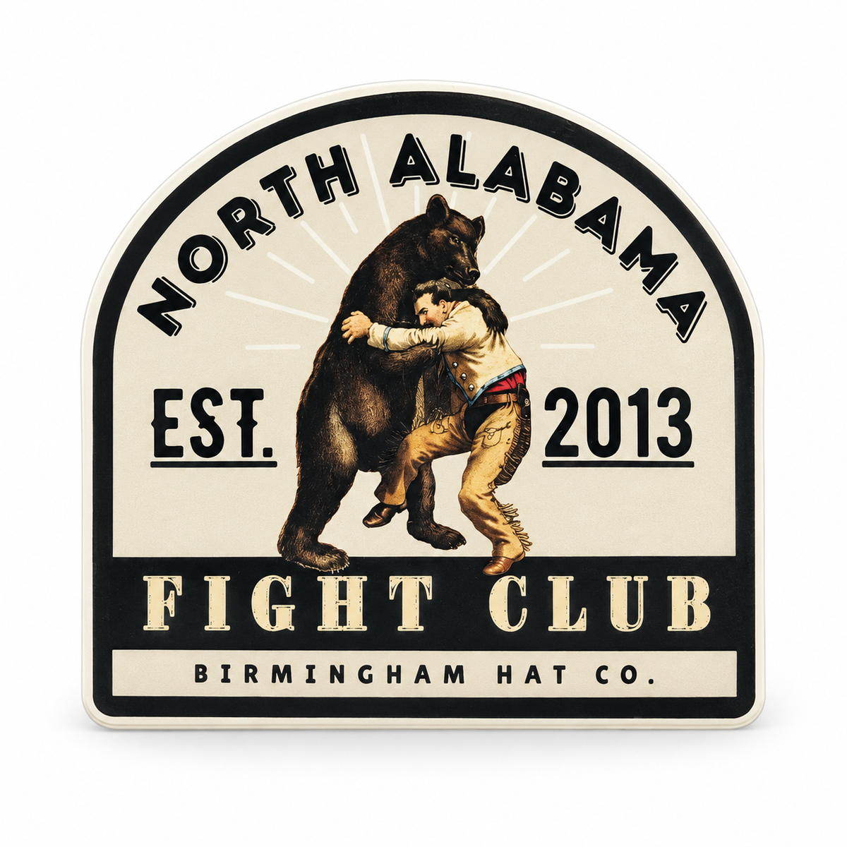 North Alabama Fight Club Sticker vinyl sticker design by Birmingham Hat Co.