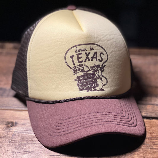 Texas - “We Don’t Care How They Do It in Nashville” Foam Trucker w/Rope
